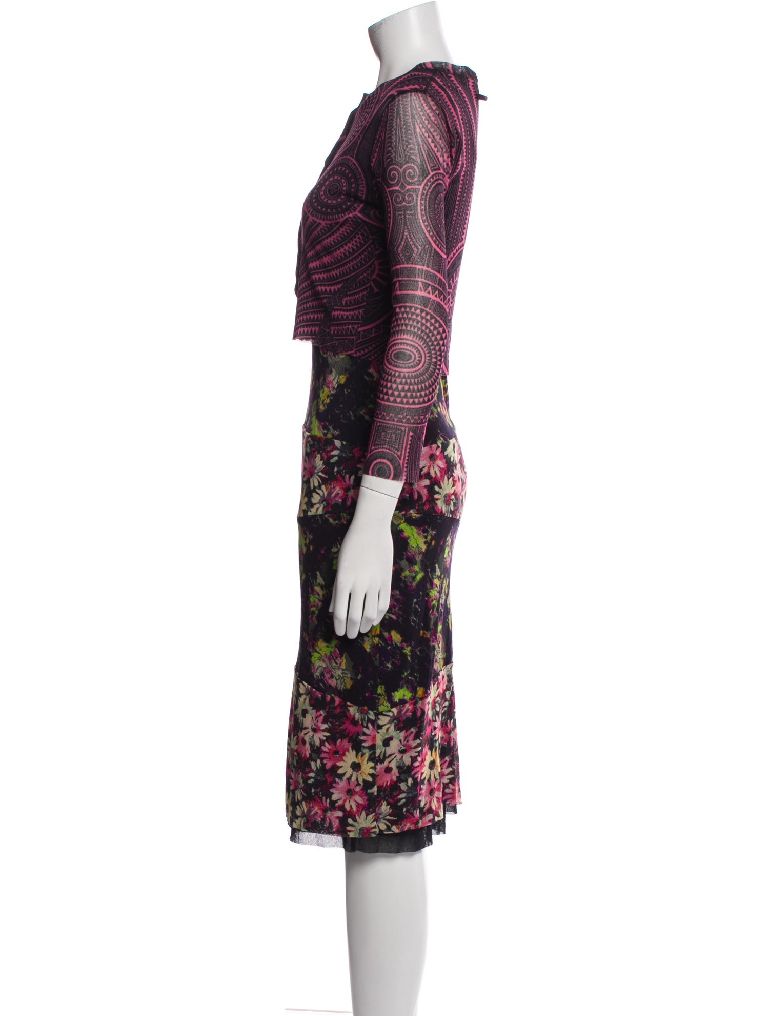 Jean Paul Gaultier Soleil 2000's Floral Print Dress Set