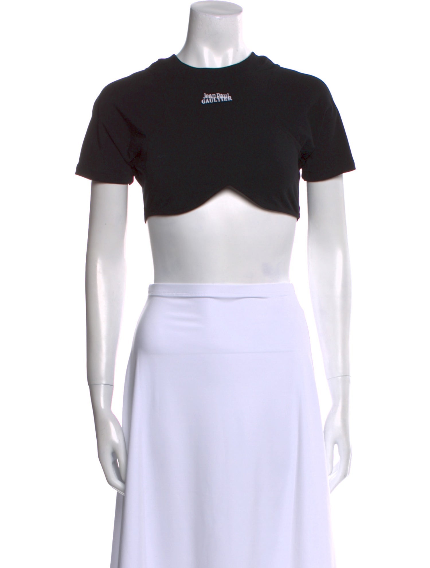 Jean Paul Gaultier Graphic Print Crew Neck Crop Top