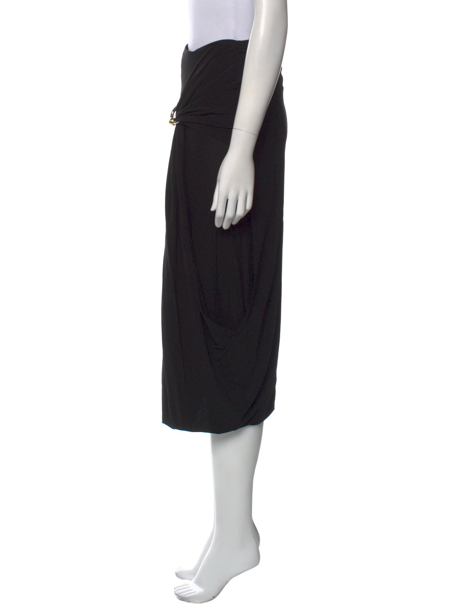 Jean Paul Gaultier Pleated Accents Midi Length Skirt