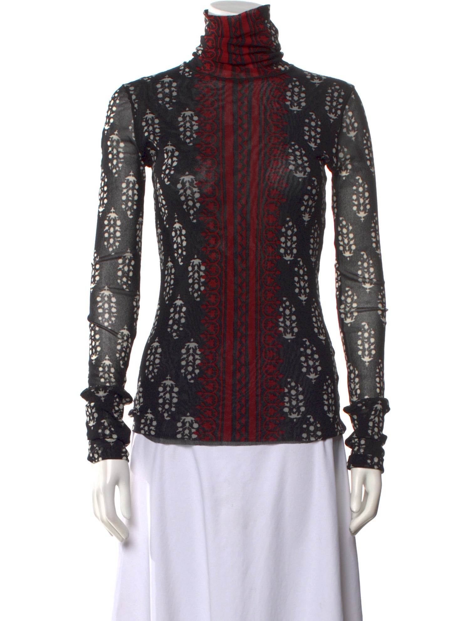Jean Paul Gaultier Nylon Lace Pattern Blouse