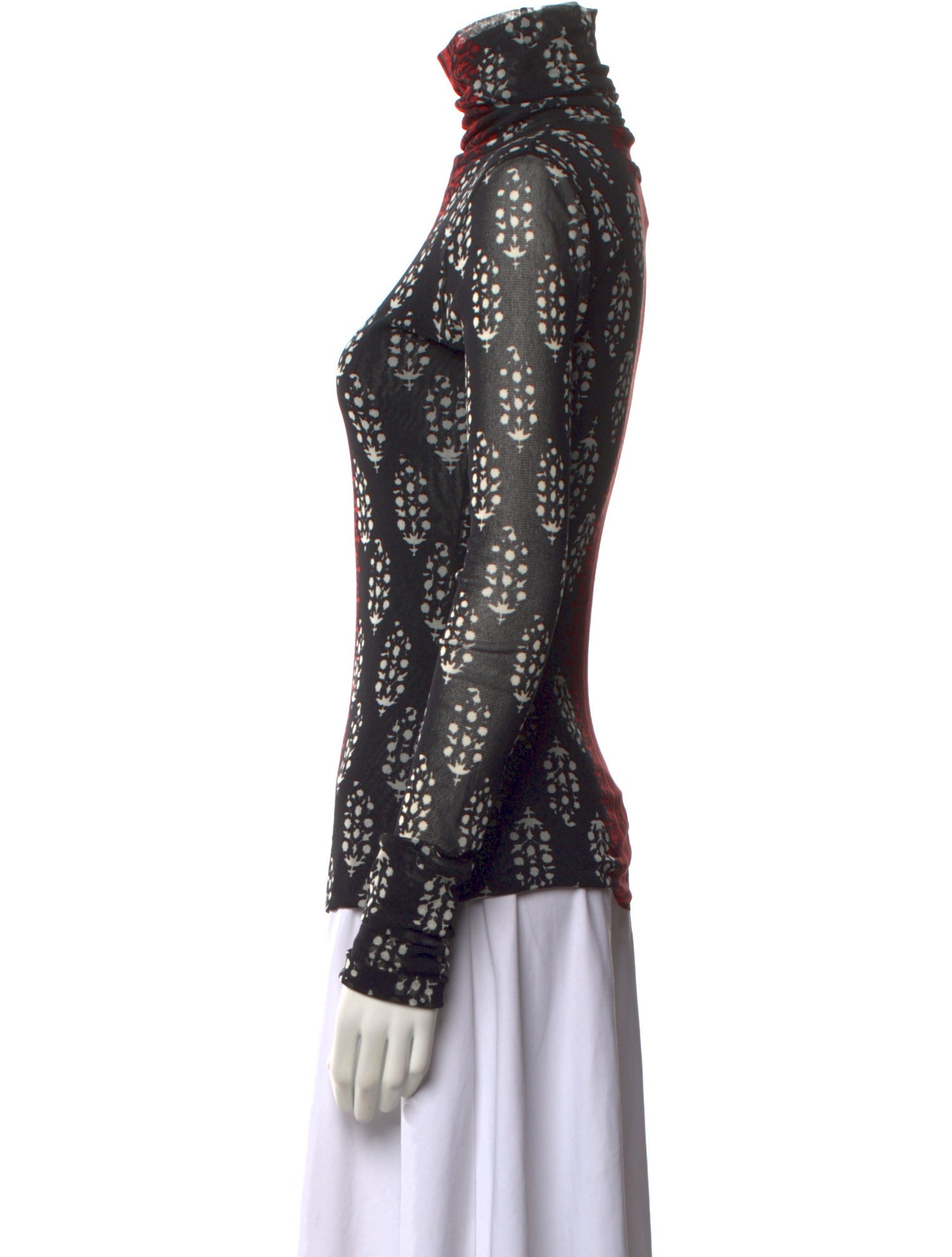 Jean Paul Gaultier Nylon Lace Pattern Blouse