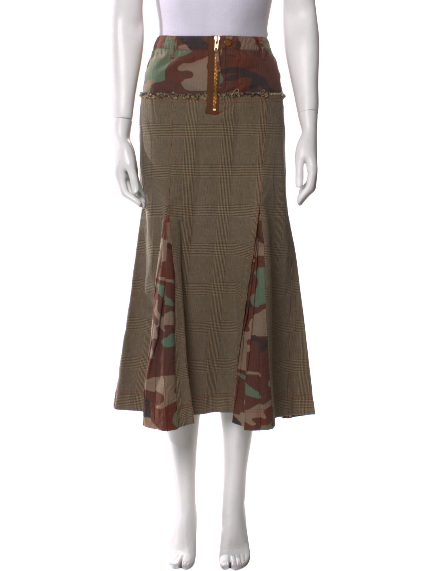 Jean Paul Gaultier Plaid Print Midi Length Skirt w/ Tags
