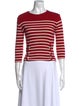 Jean Paul Gaultier Striped Crew Neck Crop Top