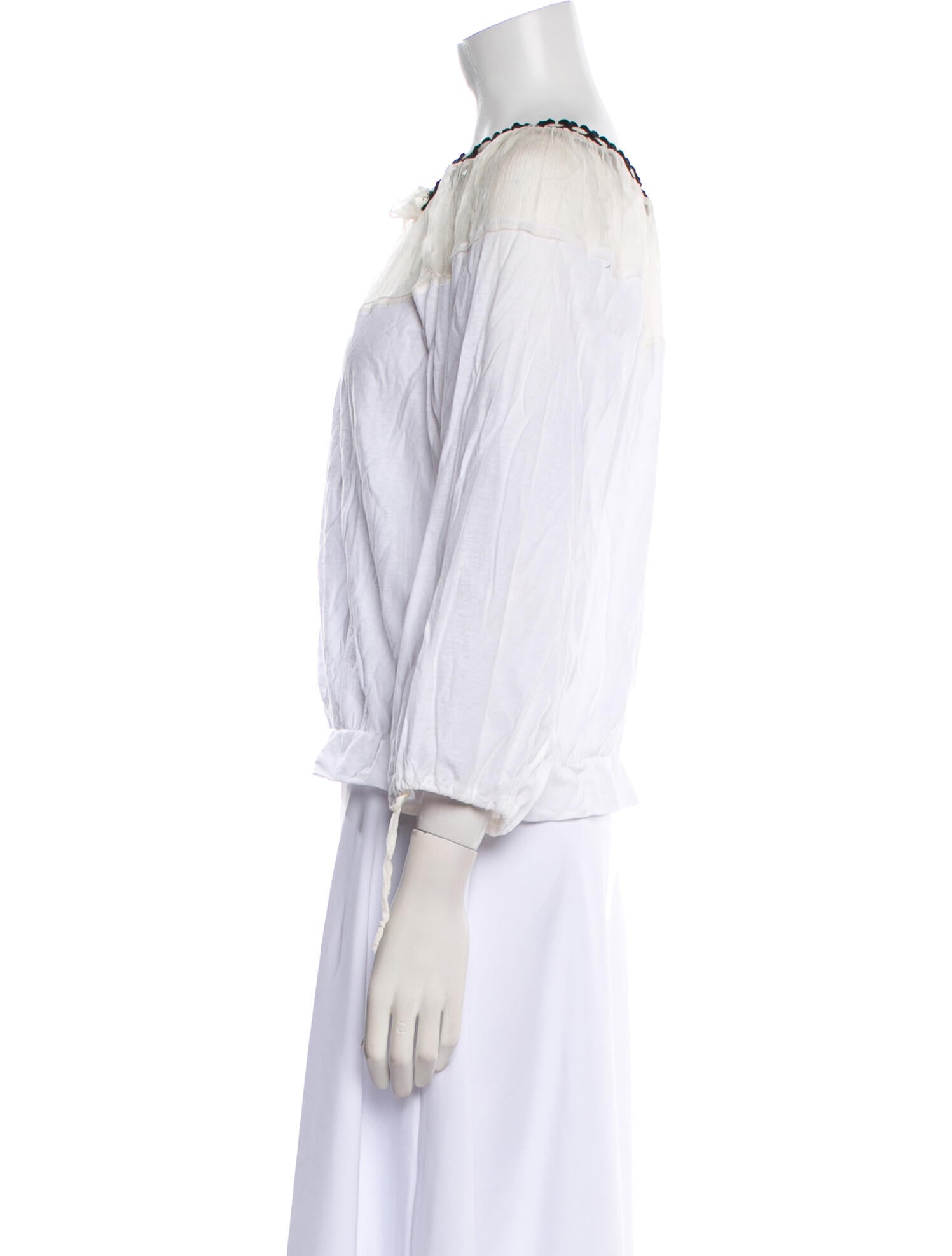 Jean Paul Gaultier Off-The-Shoulder Three-Quarter Sleeve Blouse