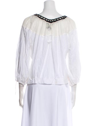Jean Paul Gaultier Off-The-Shoulder Three-Quarter Sleeve Blouse
