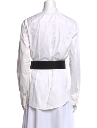 Jean Paul Gaultier Mock Neck Long Sleeve Button-Up Top