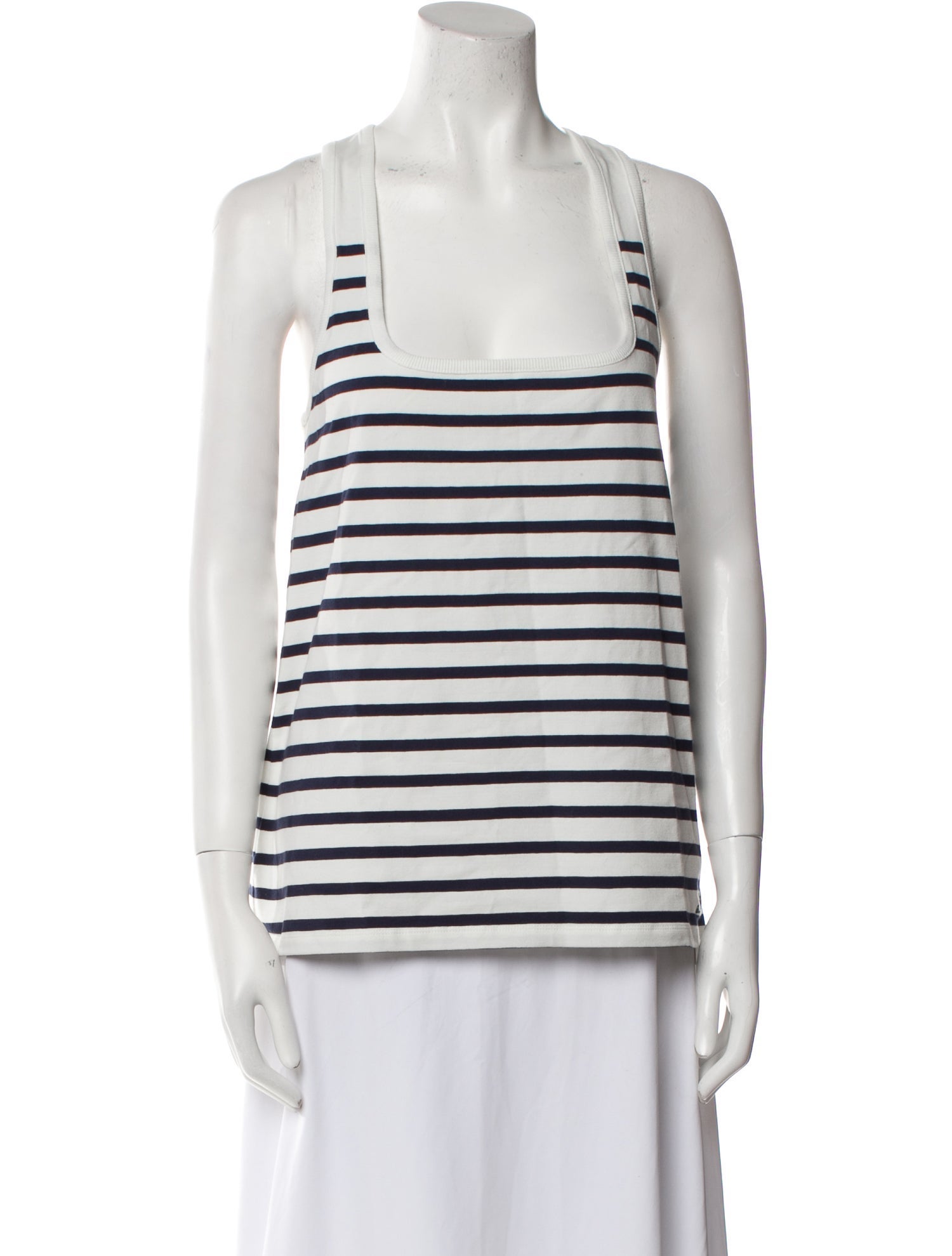 Jean Paul Gaultier Striped Square Neckline Top