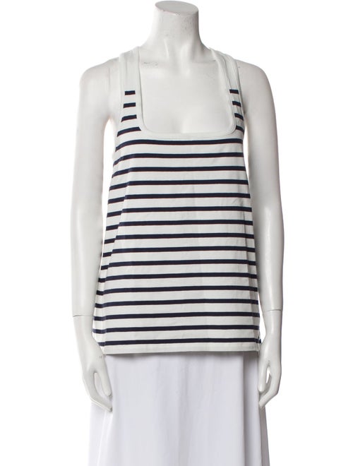 Jean Paul Gaultier Striped Square Neckline Top