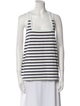 Jean Paul Gaultier Striped Square Neckline Top