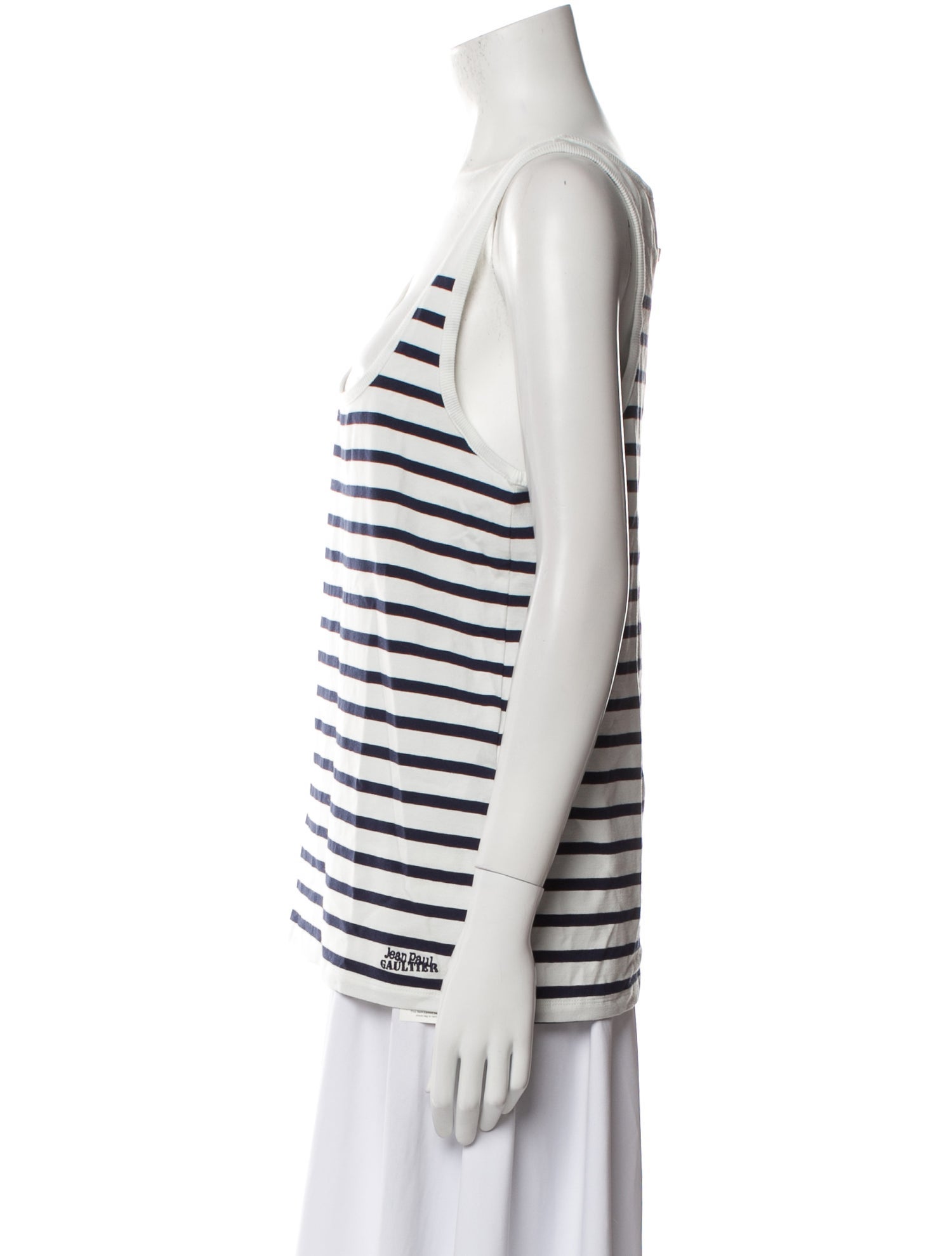 Jean Paul Gaultier Striped Square Neckline Top
