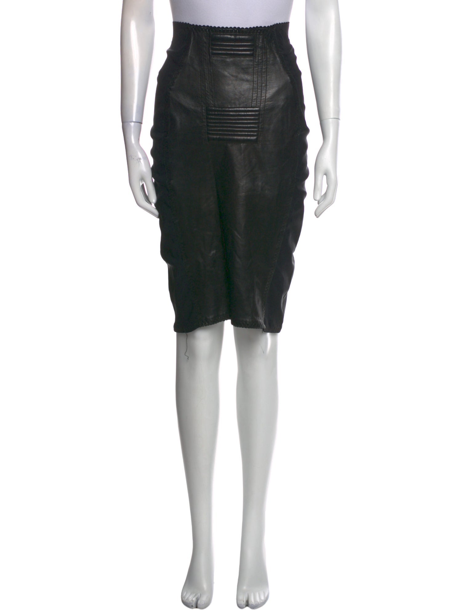 Jean Paul Gaultier Leather Knee-Length Skirt
