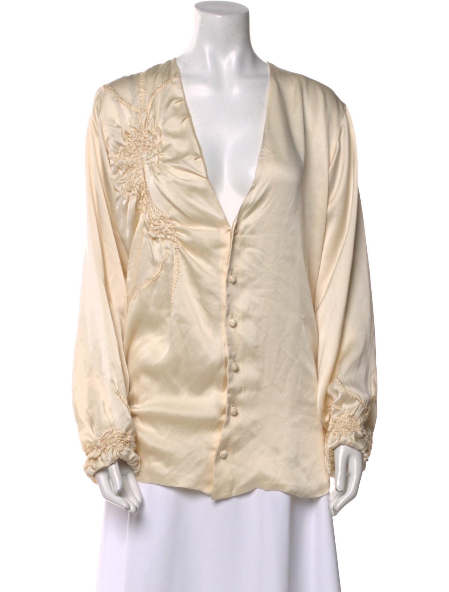 Jean Paul Gaultier Silk V-Neck Top
