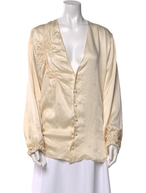 Jean Paul Gaultier Silk V-Neck Top