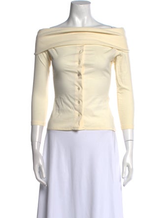 Jean Paul Gaultier Off-The-Shoulder Three-Quarter Sleeve Crop Top