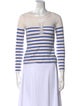 Jean Paul Gaultier Striped Bateau Neckline Crop Top