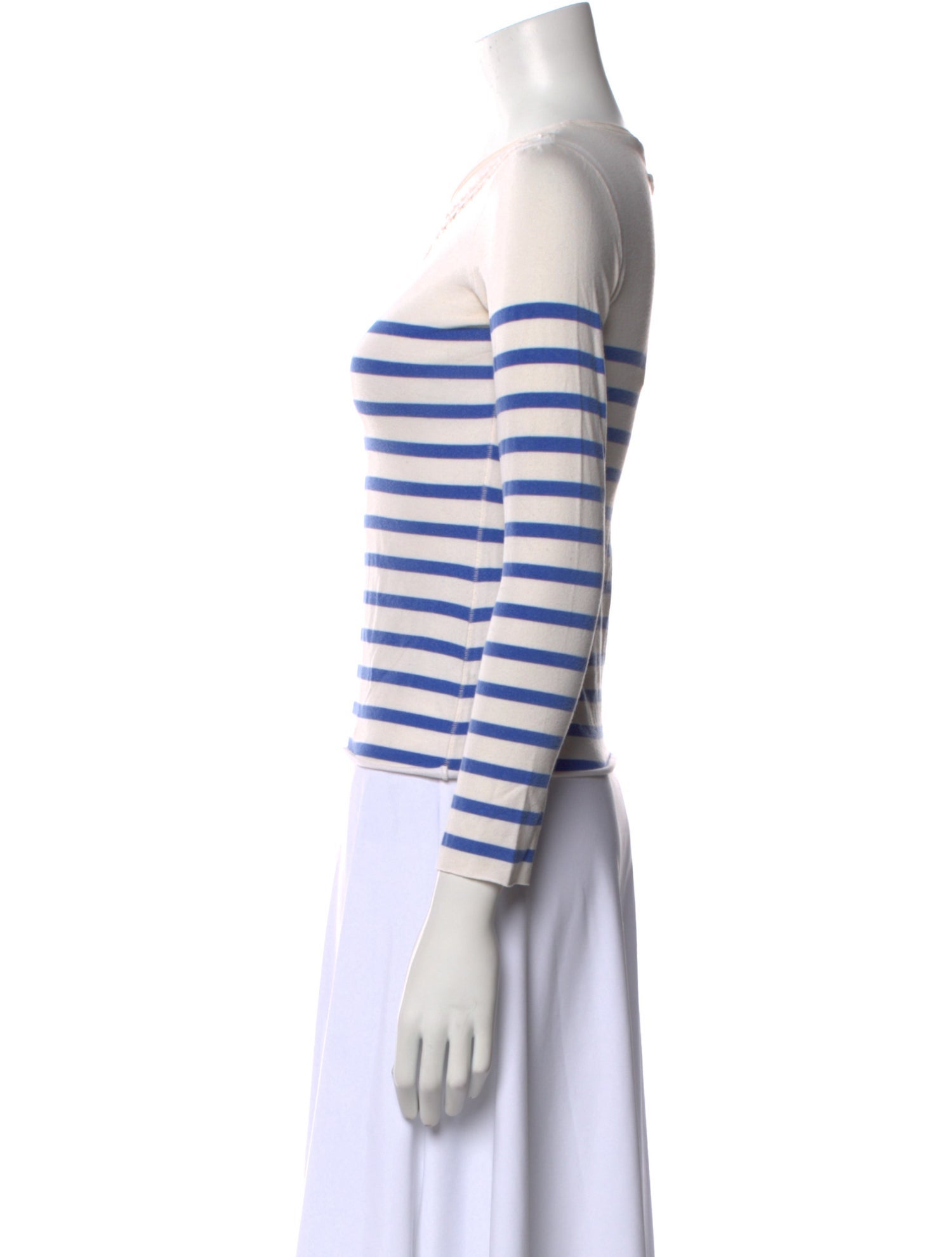 Jean Paul Gaultier Striped Bateau Neckline Crop Top