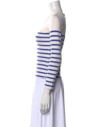 Jean Paul Gaultier Striped Bateau Neckline Crop Top