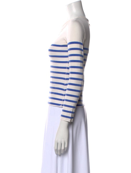 Jean Paul Gaultier Striped Bateau Neckline Crop Top