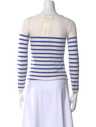 Jean Paul Gaultier Striped Bateau Neckline Crop Top