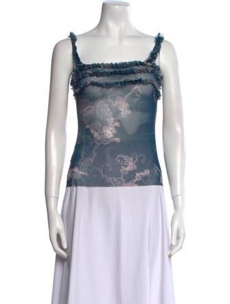 Jean Paul Gaultier Printed Square Neckline Top