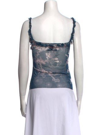 Jean Paul Gaultier Printed Square Neckline Top