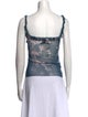 Jean Paul Gaultier Printed Square Neckline Top
