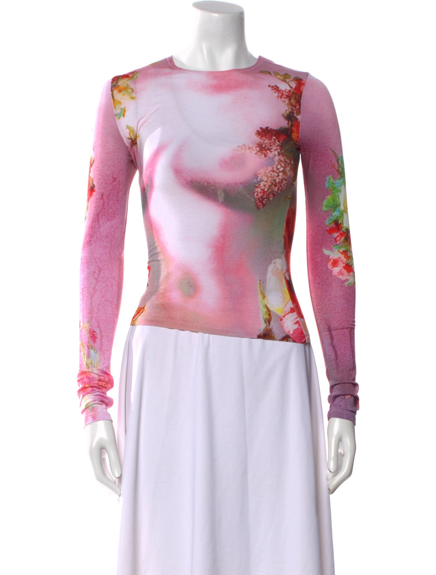 Jean Paul Gaultier Printed Crew Neck Top