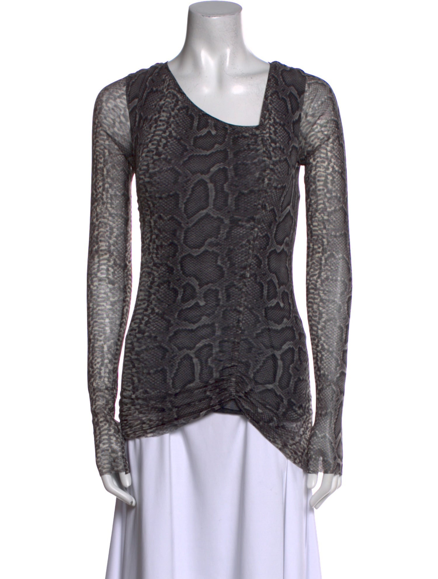 Jean Paul Gaultier Animal Print Scoop Neck Top