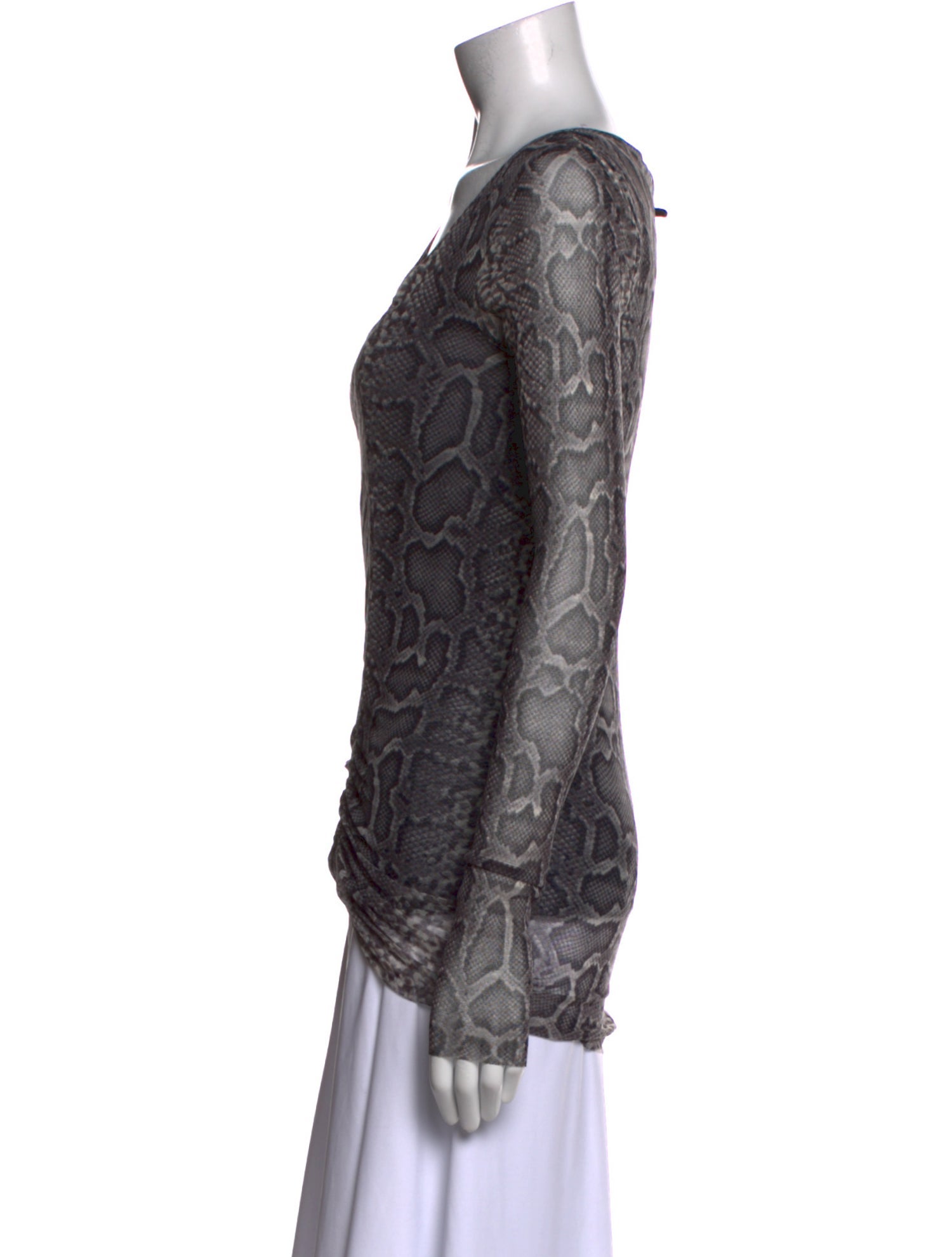 Jean Paul Gaultier Animal Print Scoop Neck Top