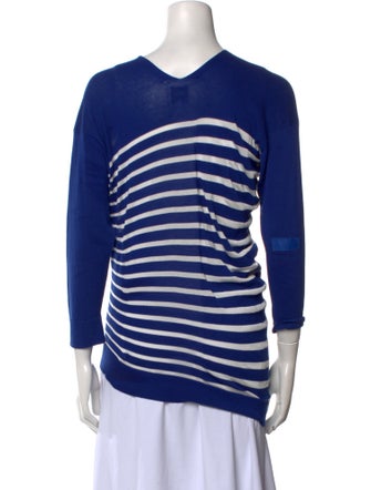 Jean Paul Gaultier For Sept Premieres Striped V-Neck Top