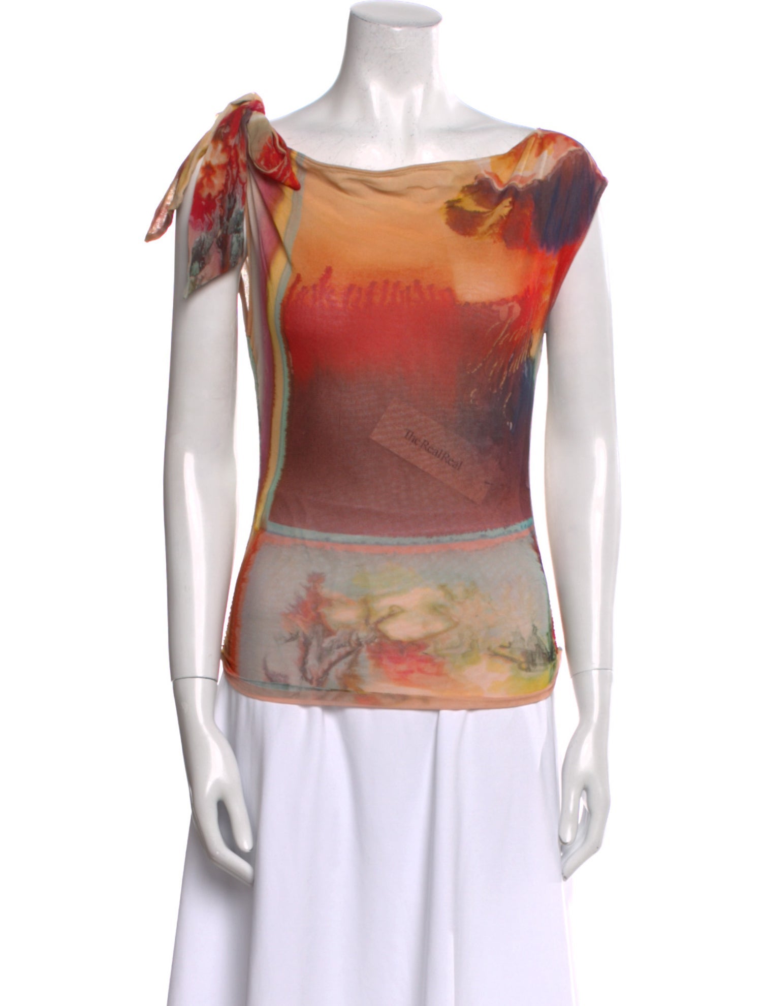 Jean Paul Gaultier Printed Scoop Neck Top