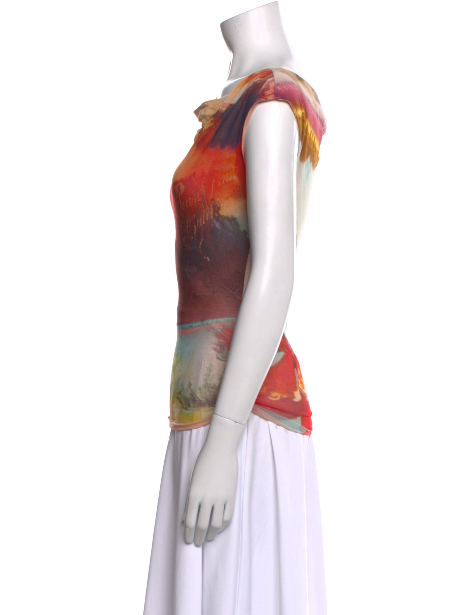 Jean Paul Gaultier Printed Scoop Neck Top