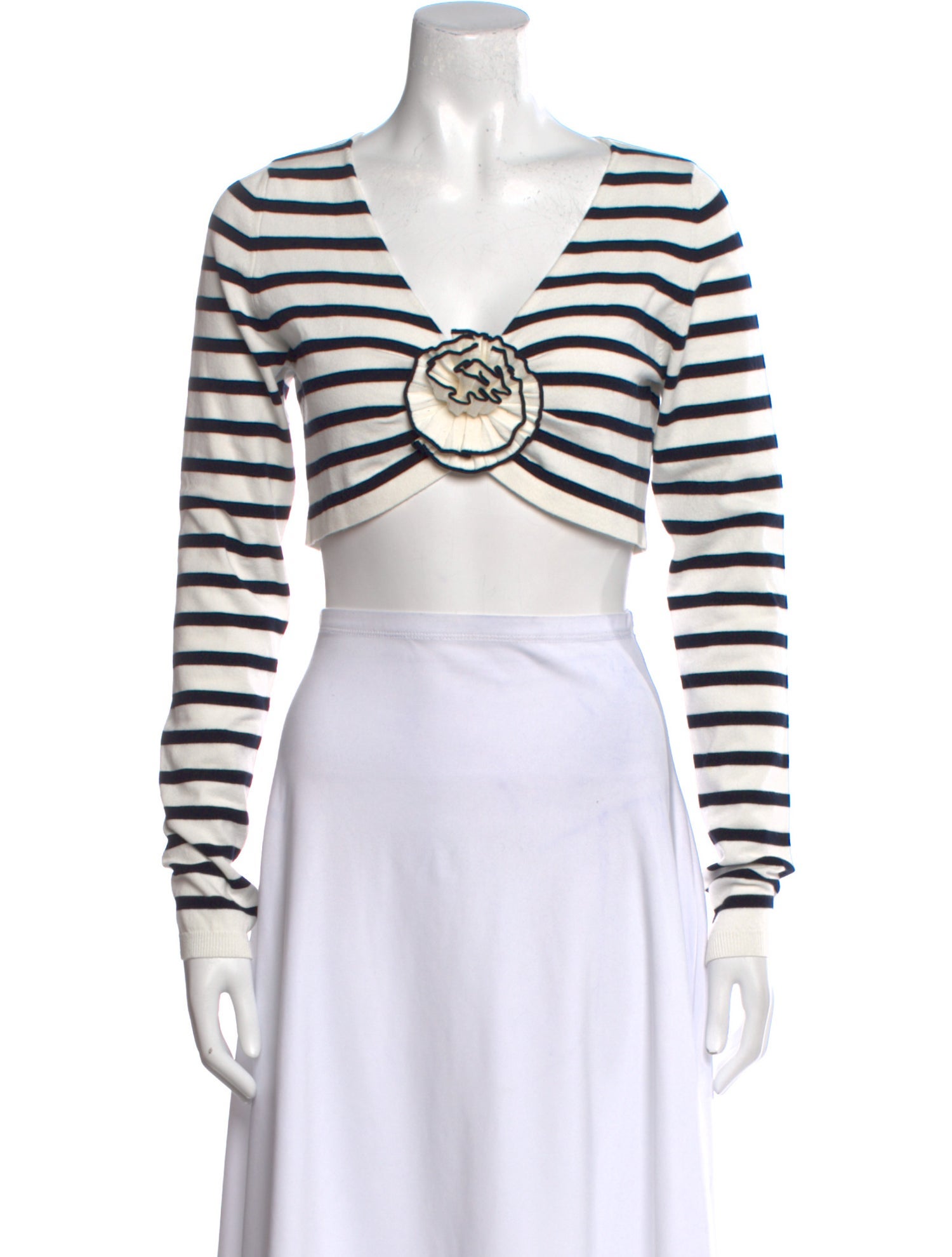 Jean Paul Gaultier Striped V-Neck Crop Top w/ Tags