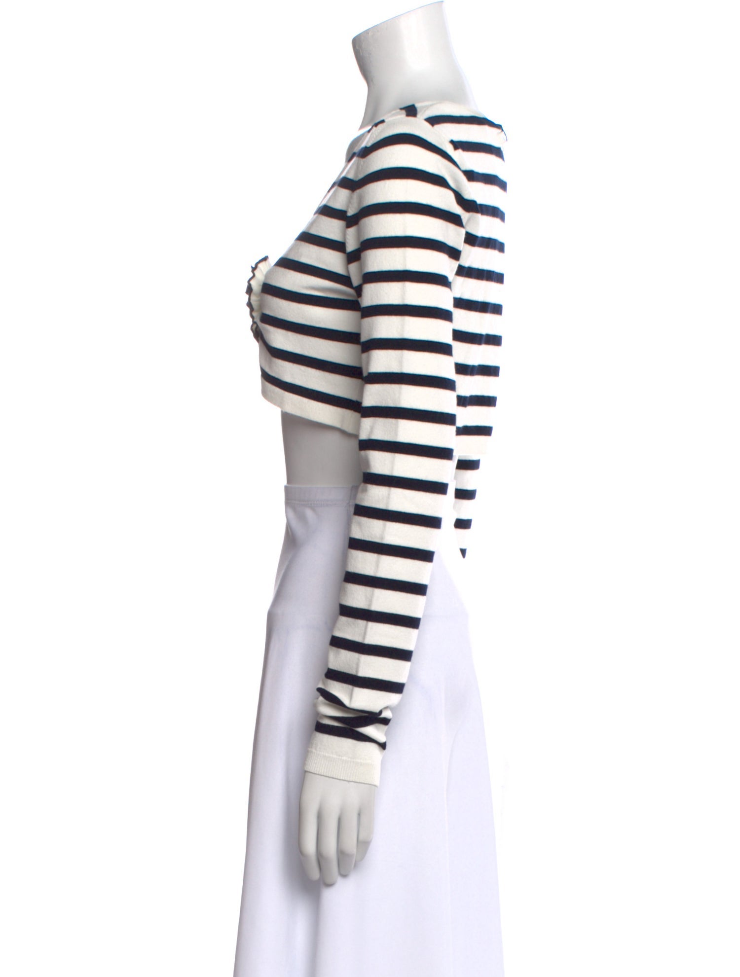 Jean Paul Gaultier Striped V-Neck Crop Top w/ Tags