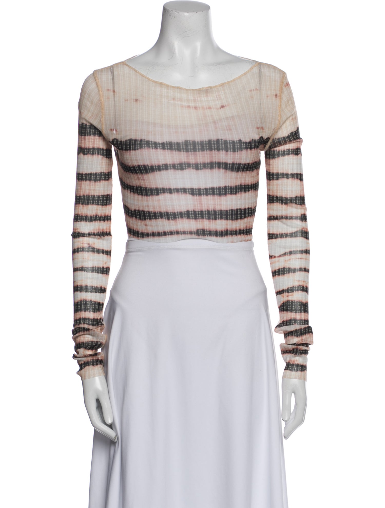 Jean Paul Gaultier x KNWLS Striped Scoop Neck Crop Top