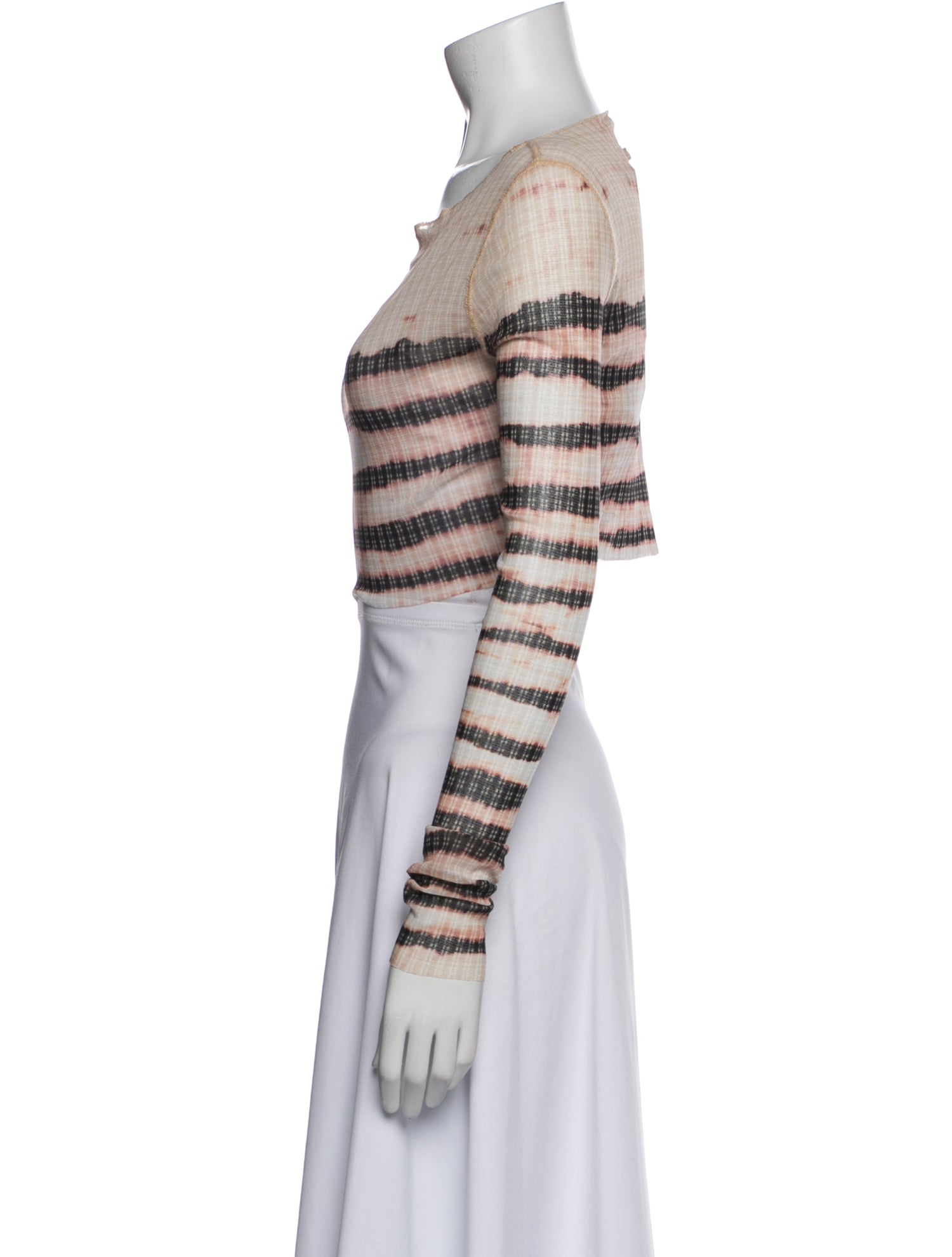 Jean Paul Gaultier x KNWLS Striped Scoop Neck Crop Top