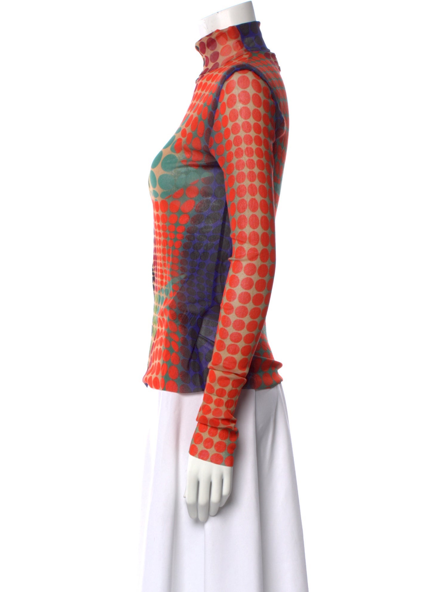 Jean Paul Gaultier Nylon Plaid Print Top