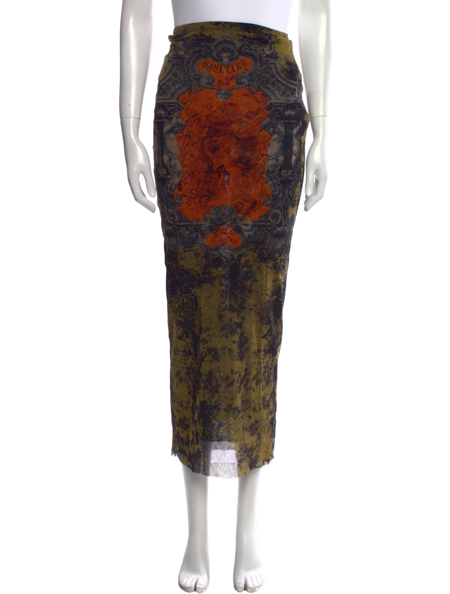 Jean Paul Gaultier Printed Midi Length Skirt