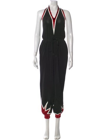 Pre-owned Jean Paul Gaultier V-neck Jumpsuit In Black