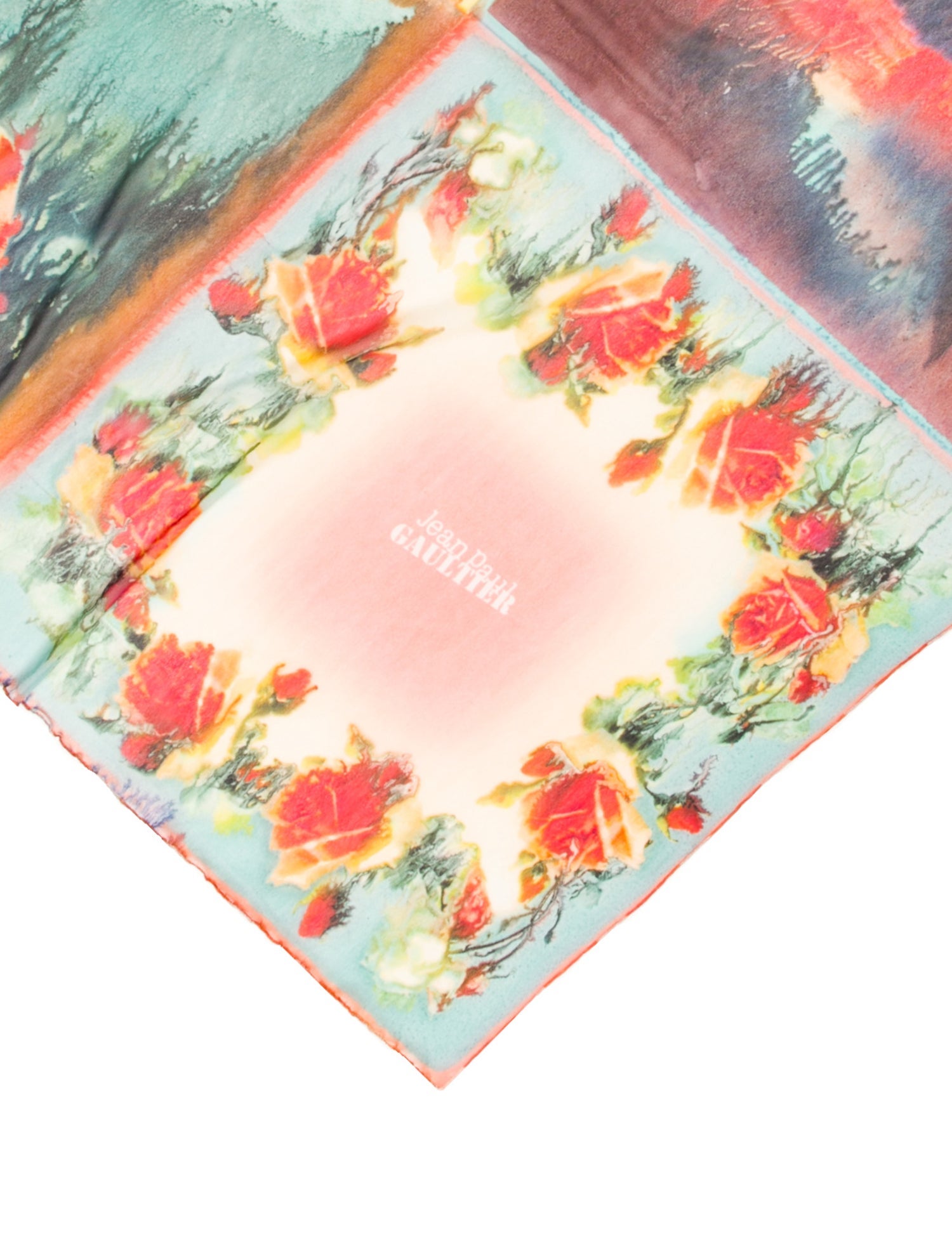 Jean Paul Gaultier Silk Floral Print Scarf
