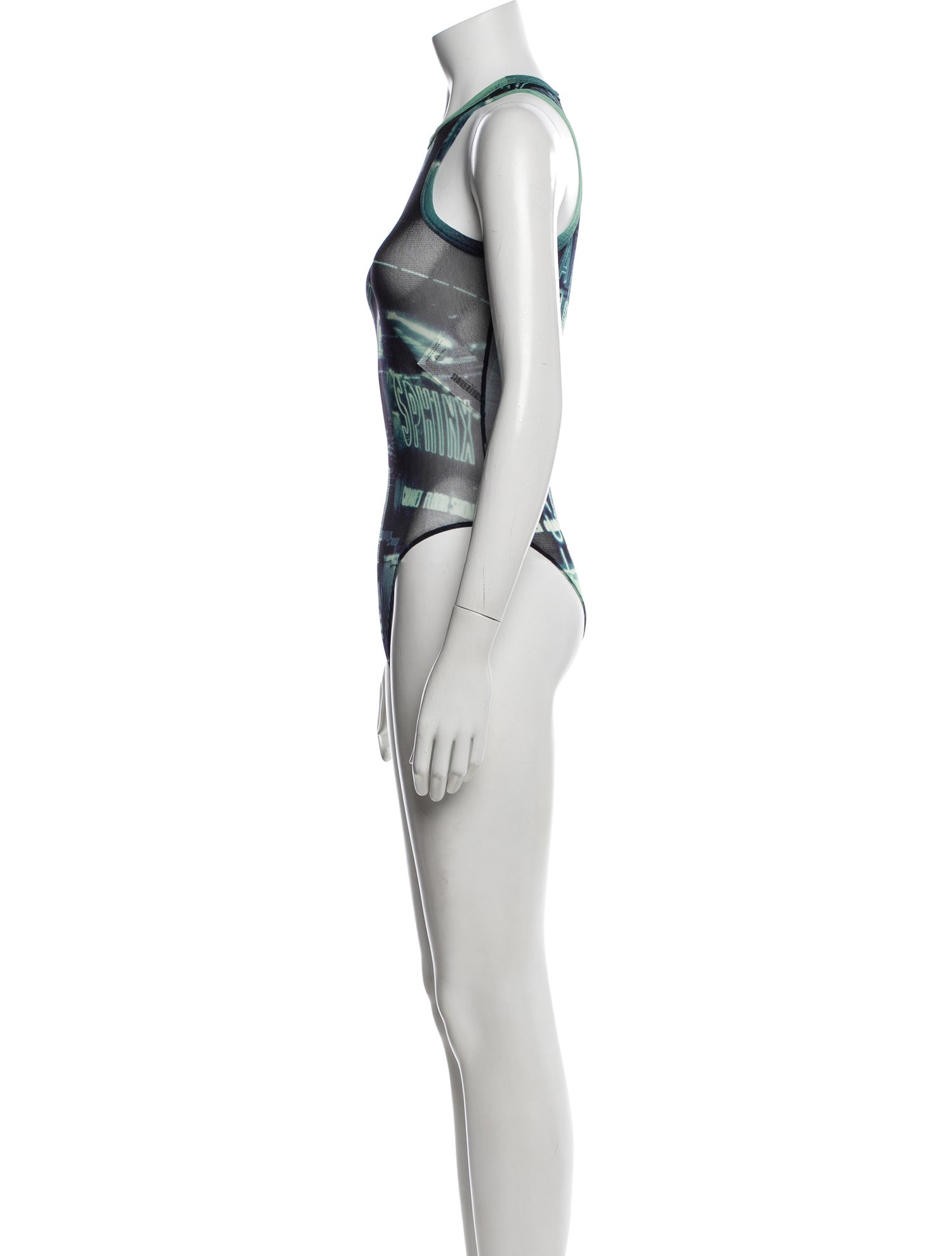Jean Paul Gaultier Graphic Print Crew Neck Bodysuit