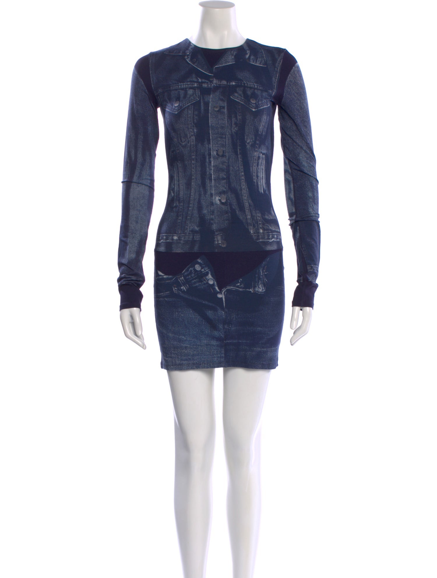 Jean Paul Gaultier Crew Neck Mini Dress