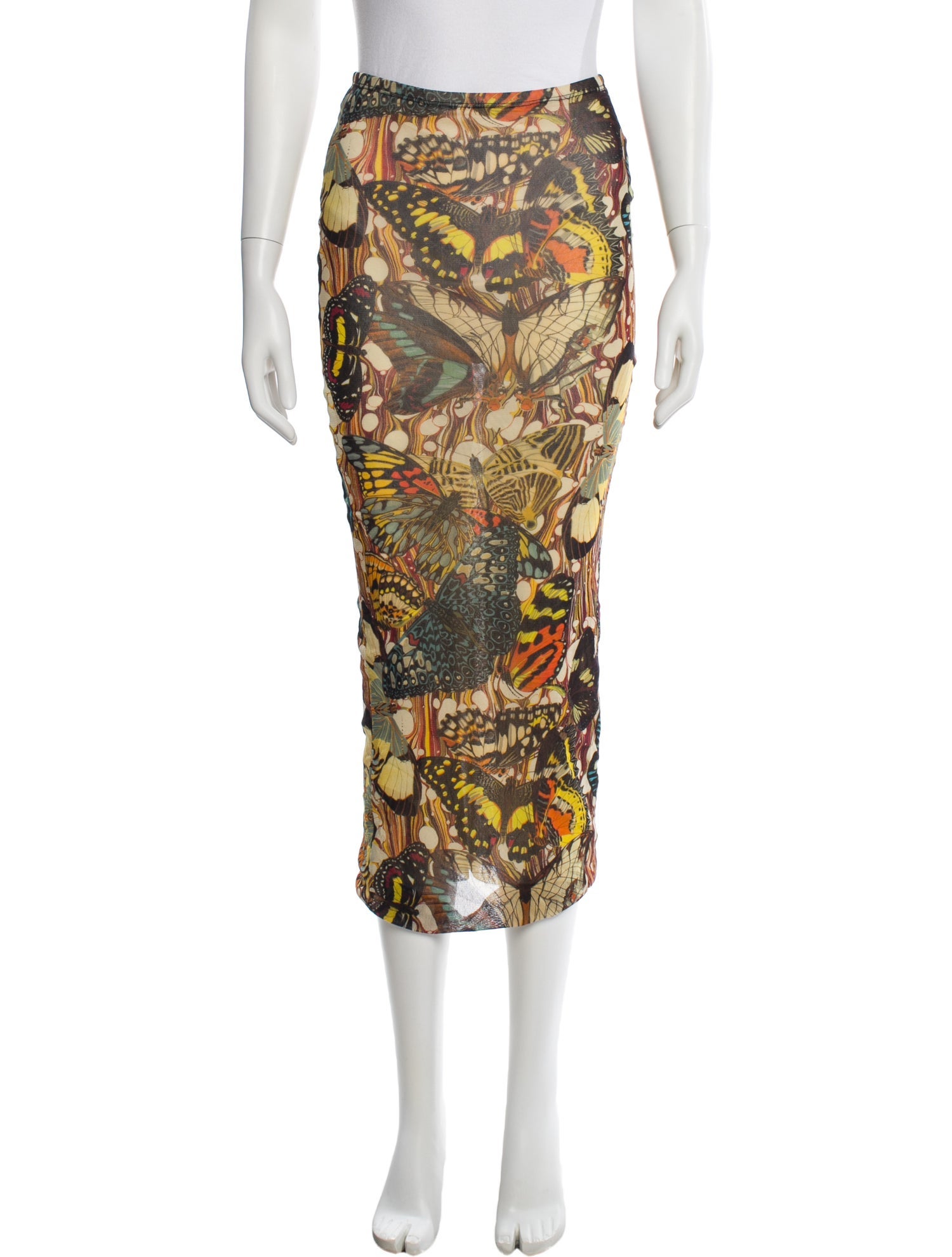 Jean Paul Gaultier Printed Midi Length Skirt