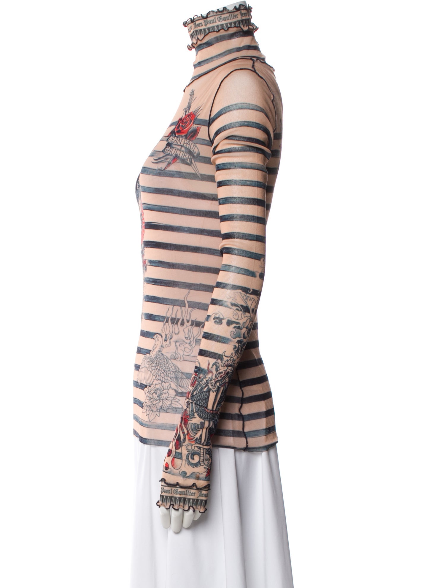 Jean Paul Gaultier Nylon Graphic Print Top