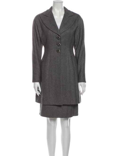 Jean Muir Wool Patterned Skirt Suit Wool