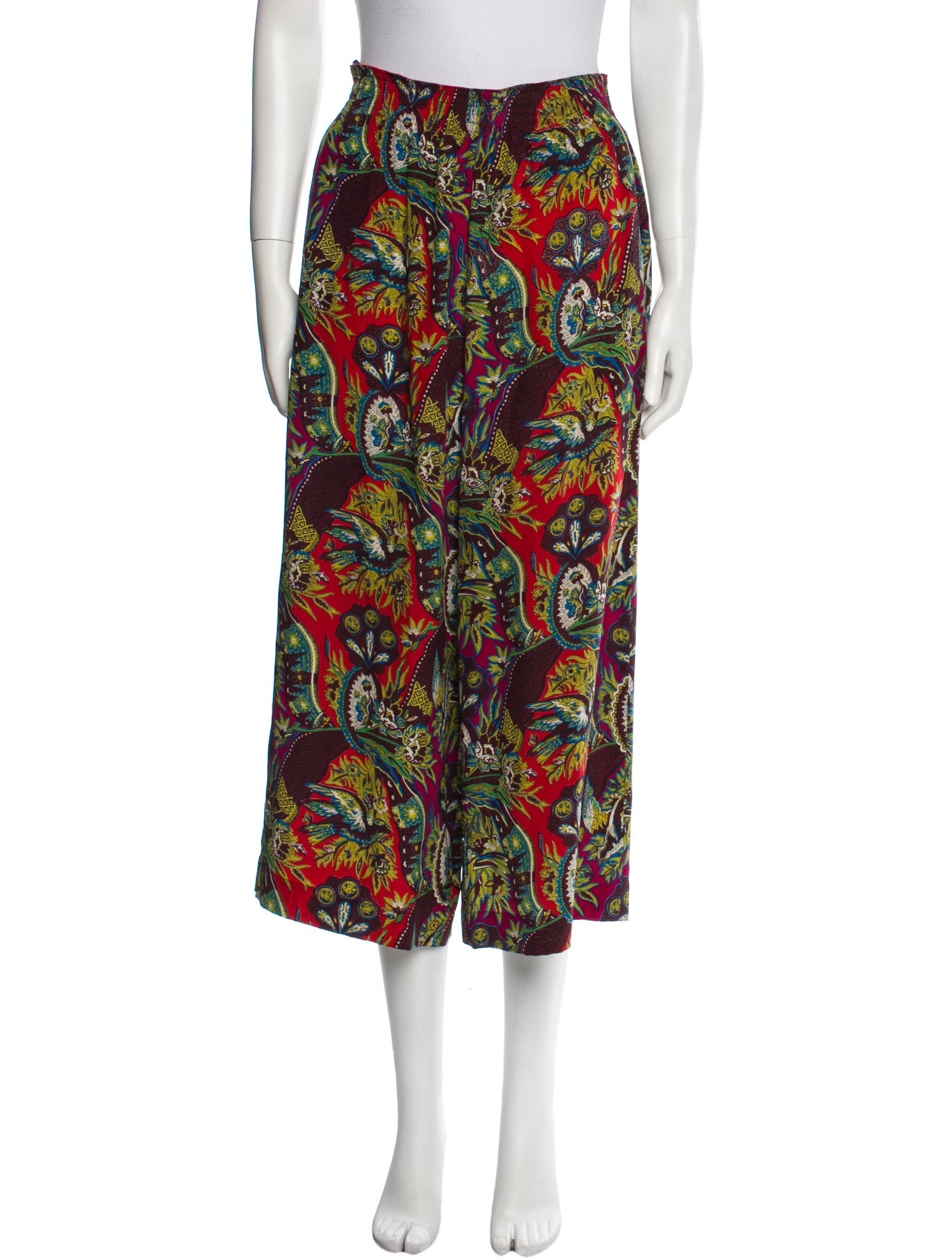 Jean Muir Floral Print Wide Leg Pants