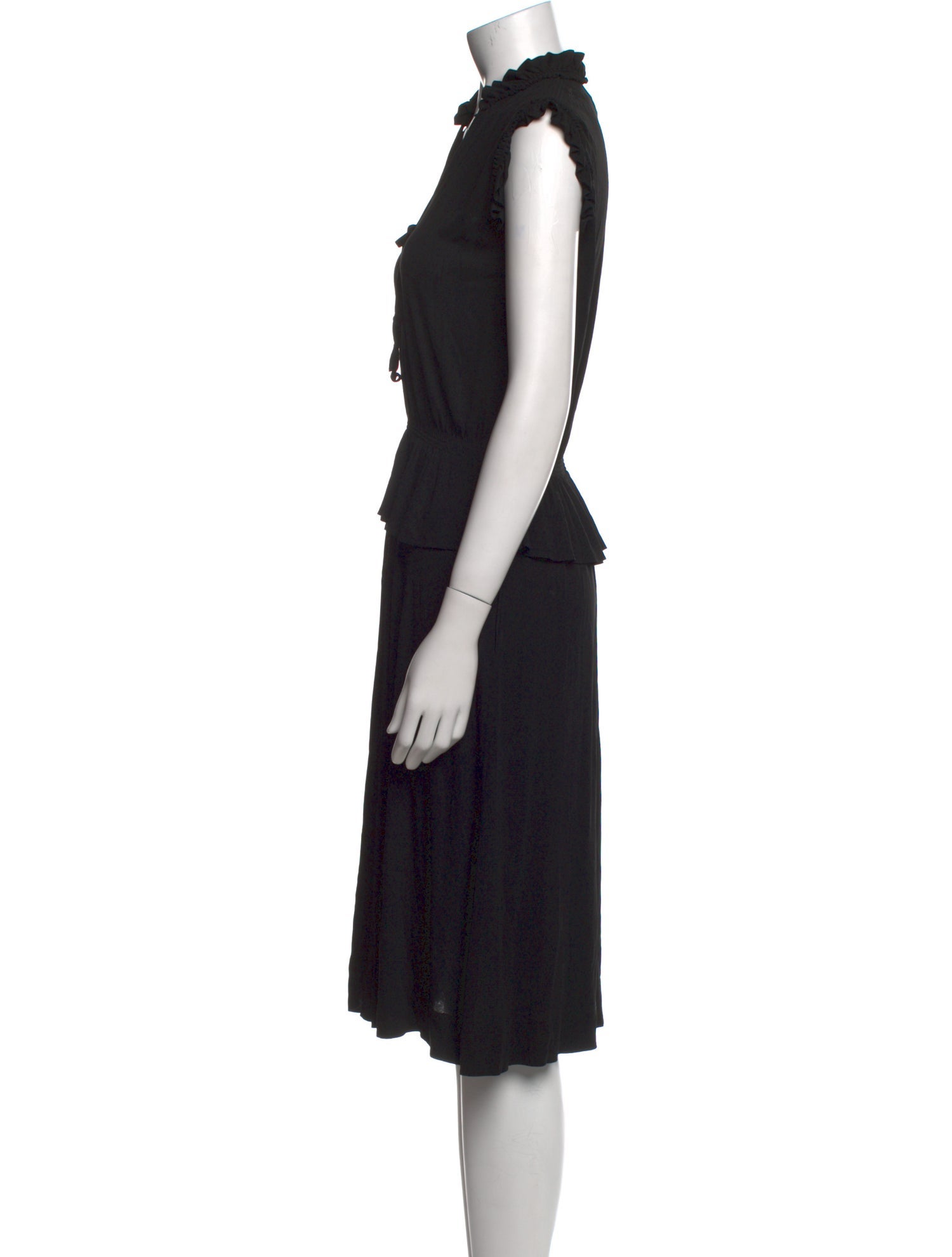 Jean Muir V-Neck Knee-Length Dress