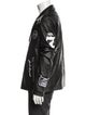 Jeff Hamilton Leather Graphic Print Moto Jacket
