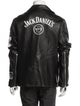 Jeff Hamilton Leather Graphic Print Moto Jacket