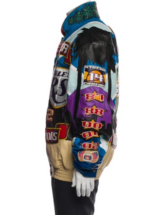 Jeff Hamilton Leather Graphic Print Jacket